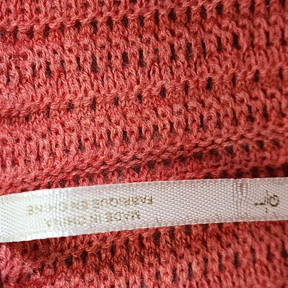 Free People Womens L Hi Low Sweater Red Lightweight Stretch Knit Pullover Top - Picture 8 of 9